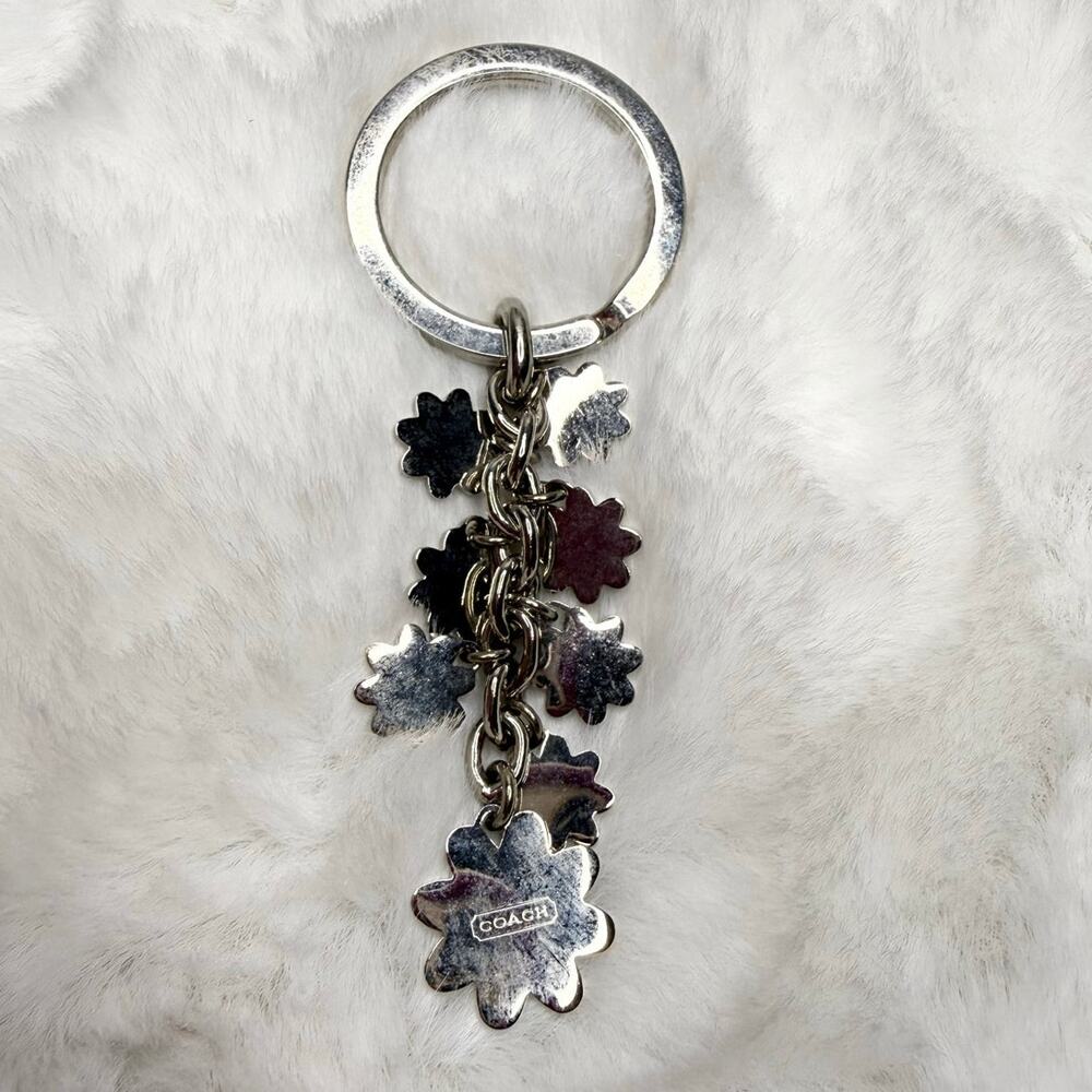 Vintage Coach y2k Blue Daisy Bag Charm Key Fob - Picture 2 of 2